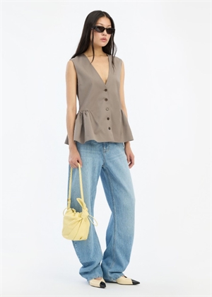 Macane Peplum waistcoat Driftwood ROTATE 